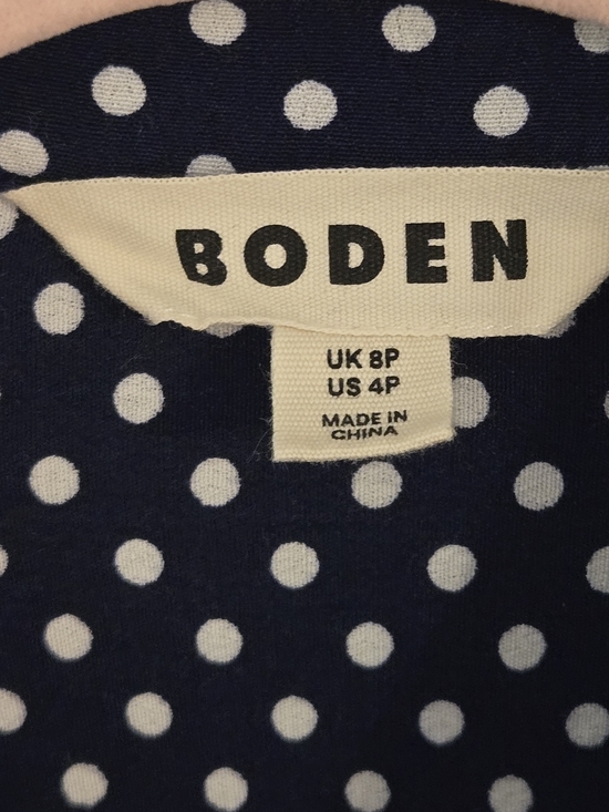 Boden Dresses & Skirts - Boden Navy Polka Dot Shirt Dress Size US 4P / UK 8P Long Sleeve Button Front